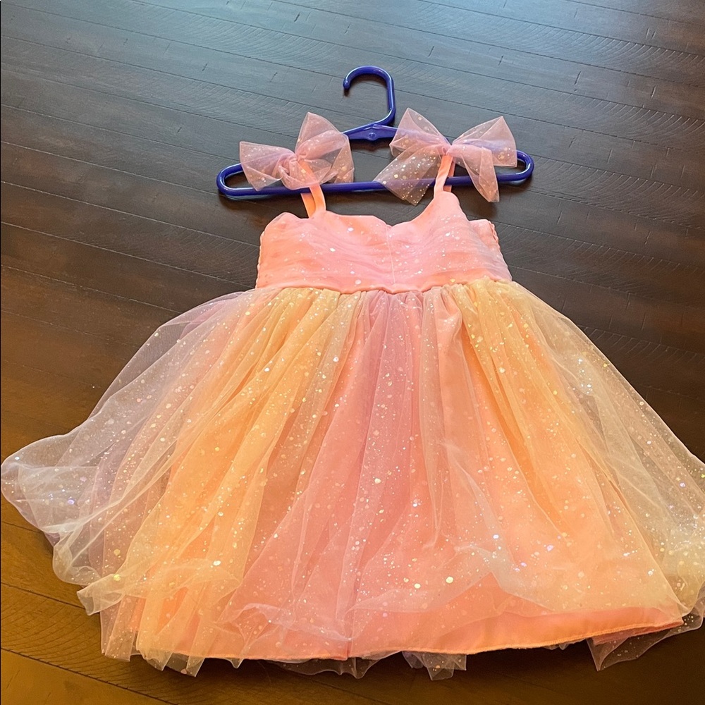 ❤️5/$20 Sparkling Pink Tulle Dress with Bows